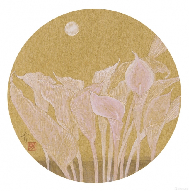 馬青 月色之馬蹄蓮 金潛 32x32cm 馬青 月色之馬蹄蓮 金潛 32x32cm